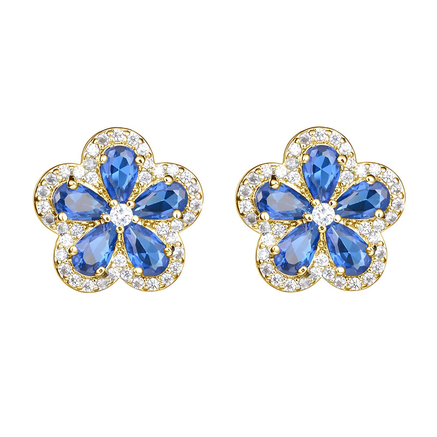 18K gold plated Brass Flowers earrings, Intensity
