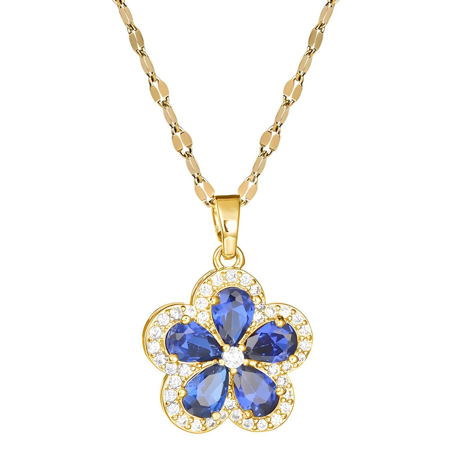 18K gold plated Flower necklace, Intensity