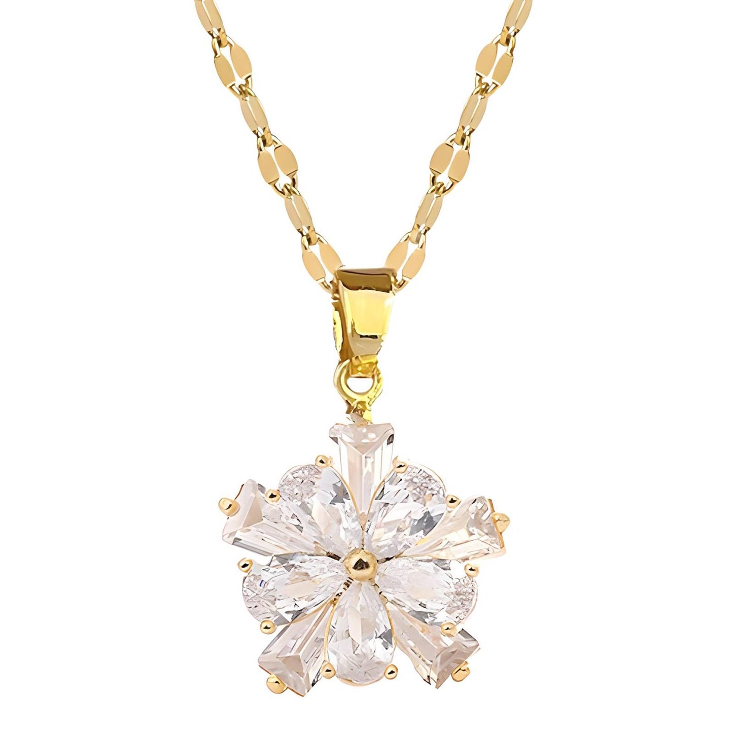 18K gold plated Flower necklace, Intensity