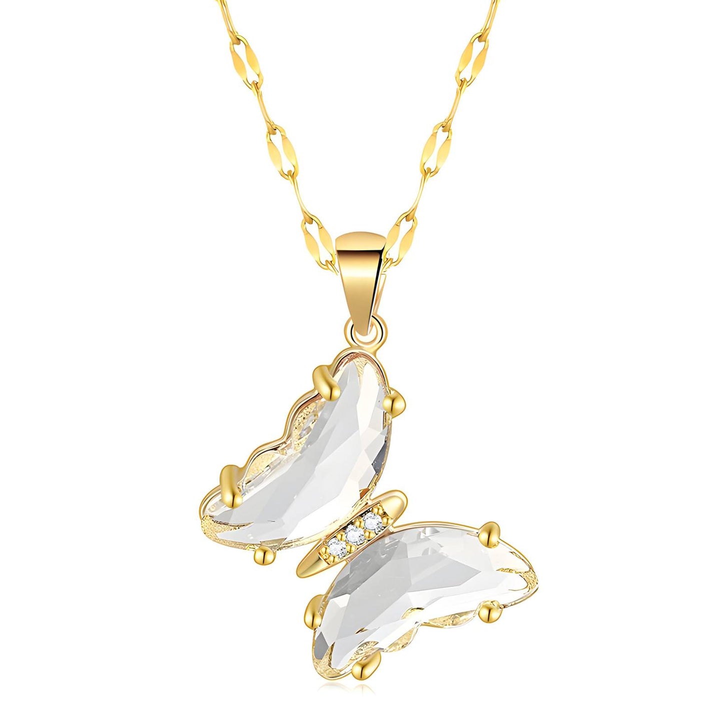 18K gold plated Butterfly necklace, Intensity