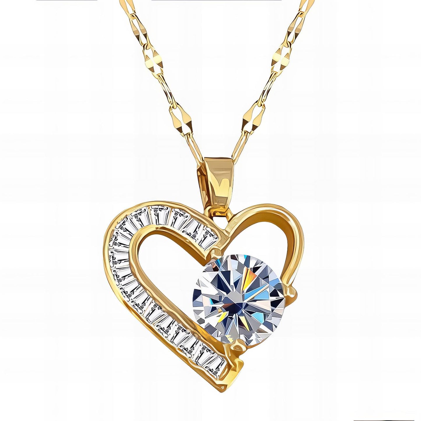 18K gold plated Heart necklace, Intensity