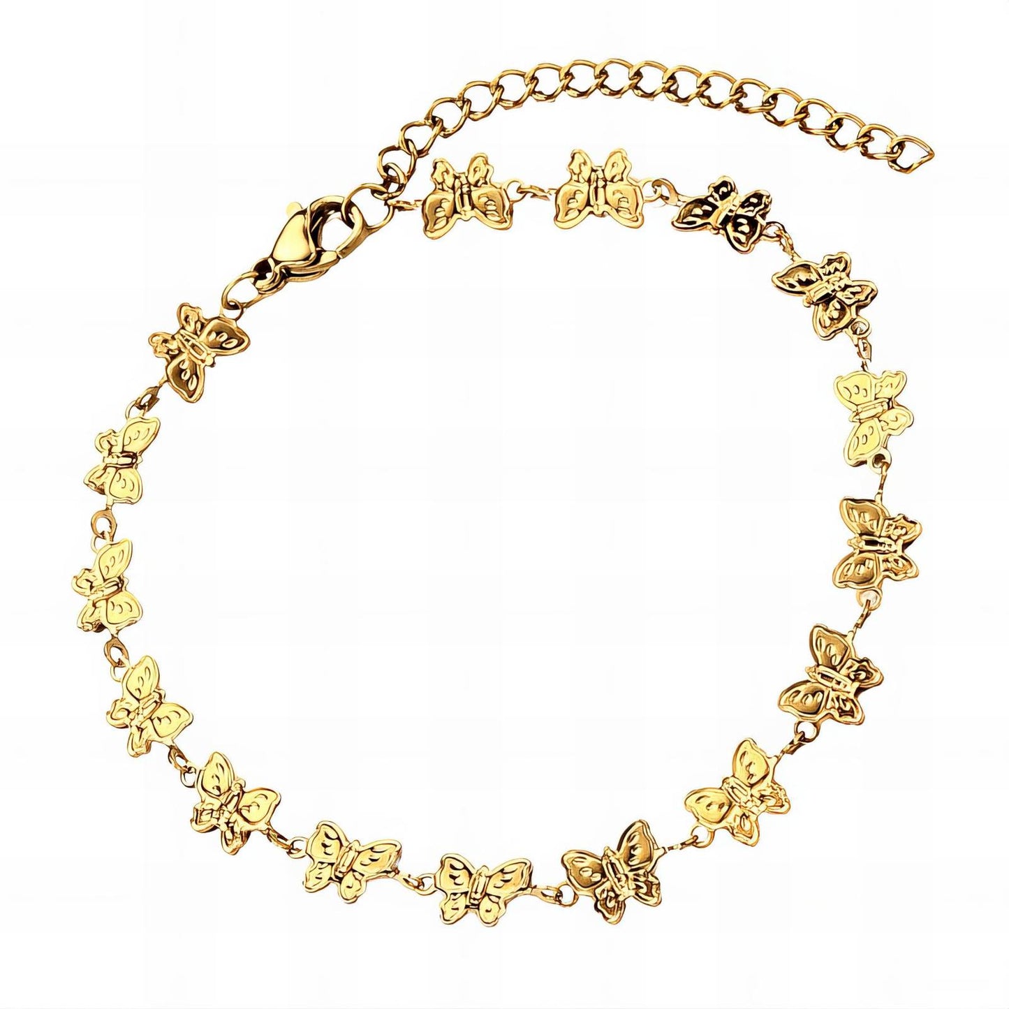 18K gold plated Stainless steel Butterflies bracelet, Intensity
