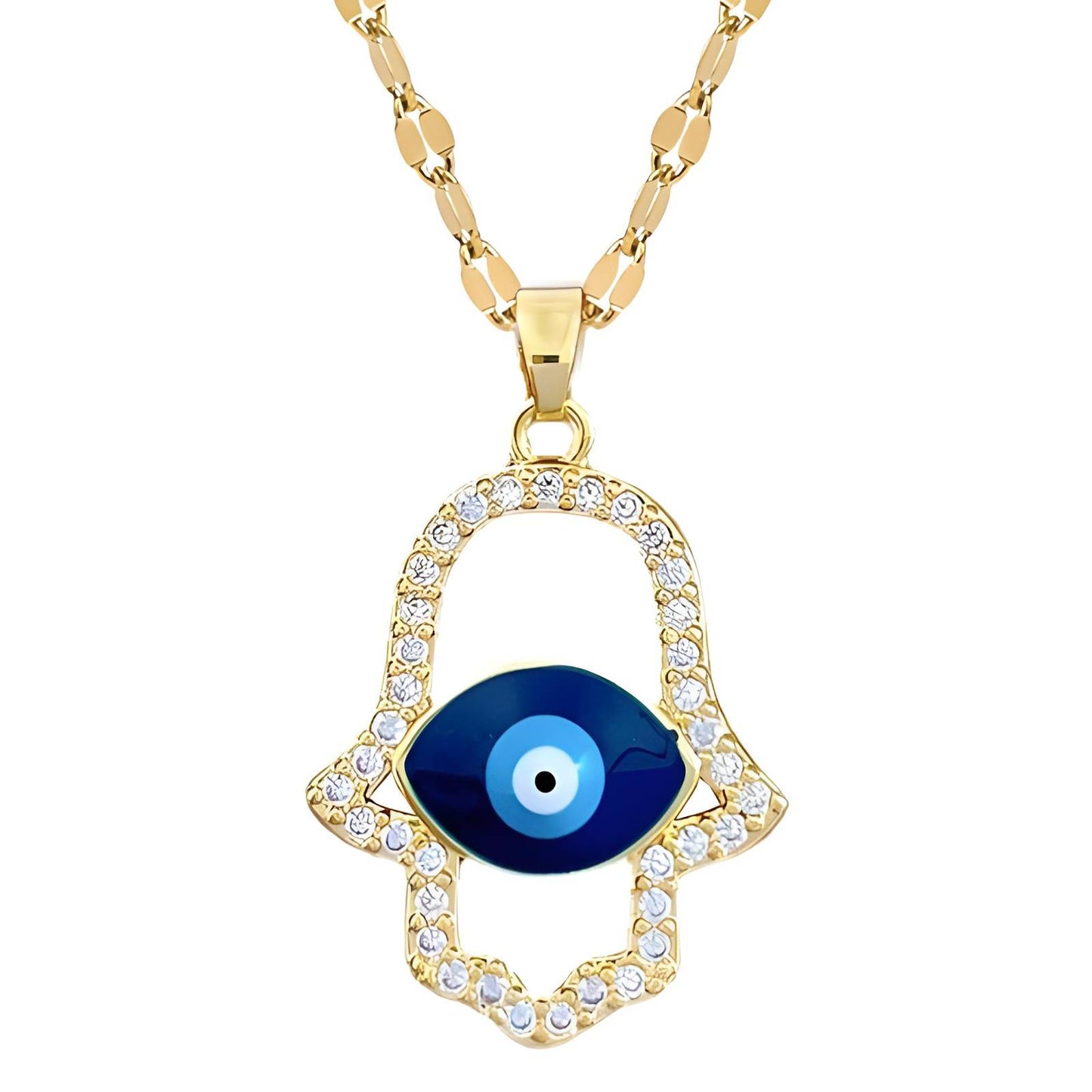 18K gold plated Evil Eye necklace, Intensity