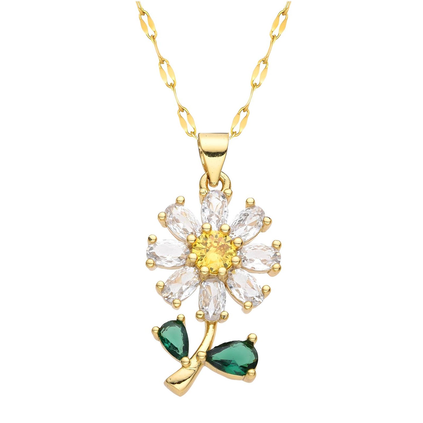 18K gold plated Flower necklace, Intensity