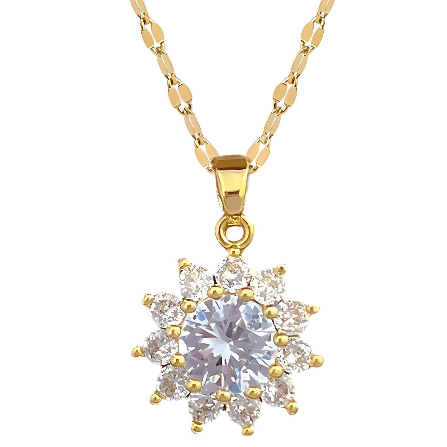 18K gold plated Flower necklace, Intensity