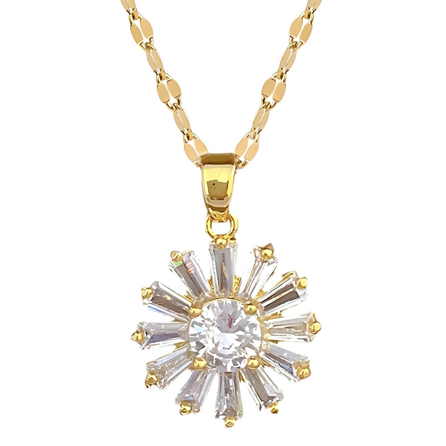 18K gold plated Flower necklace, Intensity