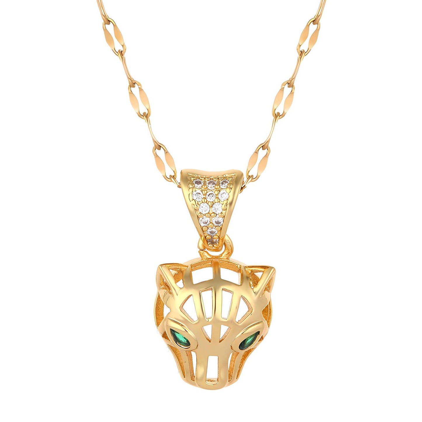 18K gold plated Leopard necklace, Intensity