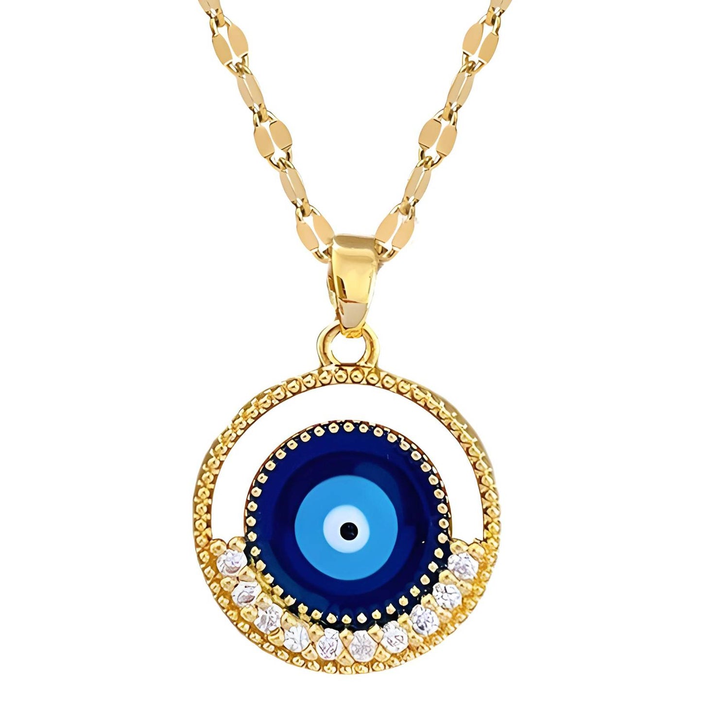 18K gold plated Evil Eye necklace, Intensity