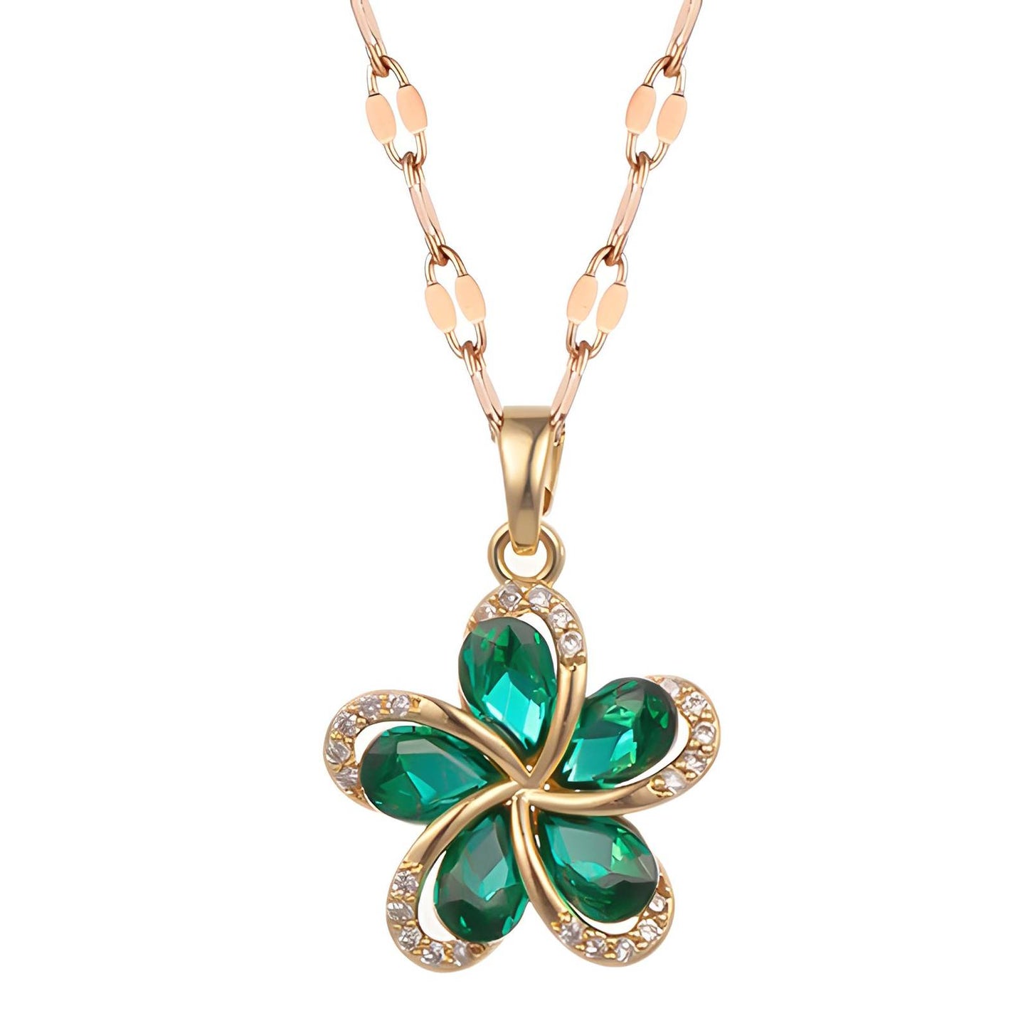 18K gold plated Flower necklace, Intensity