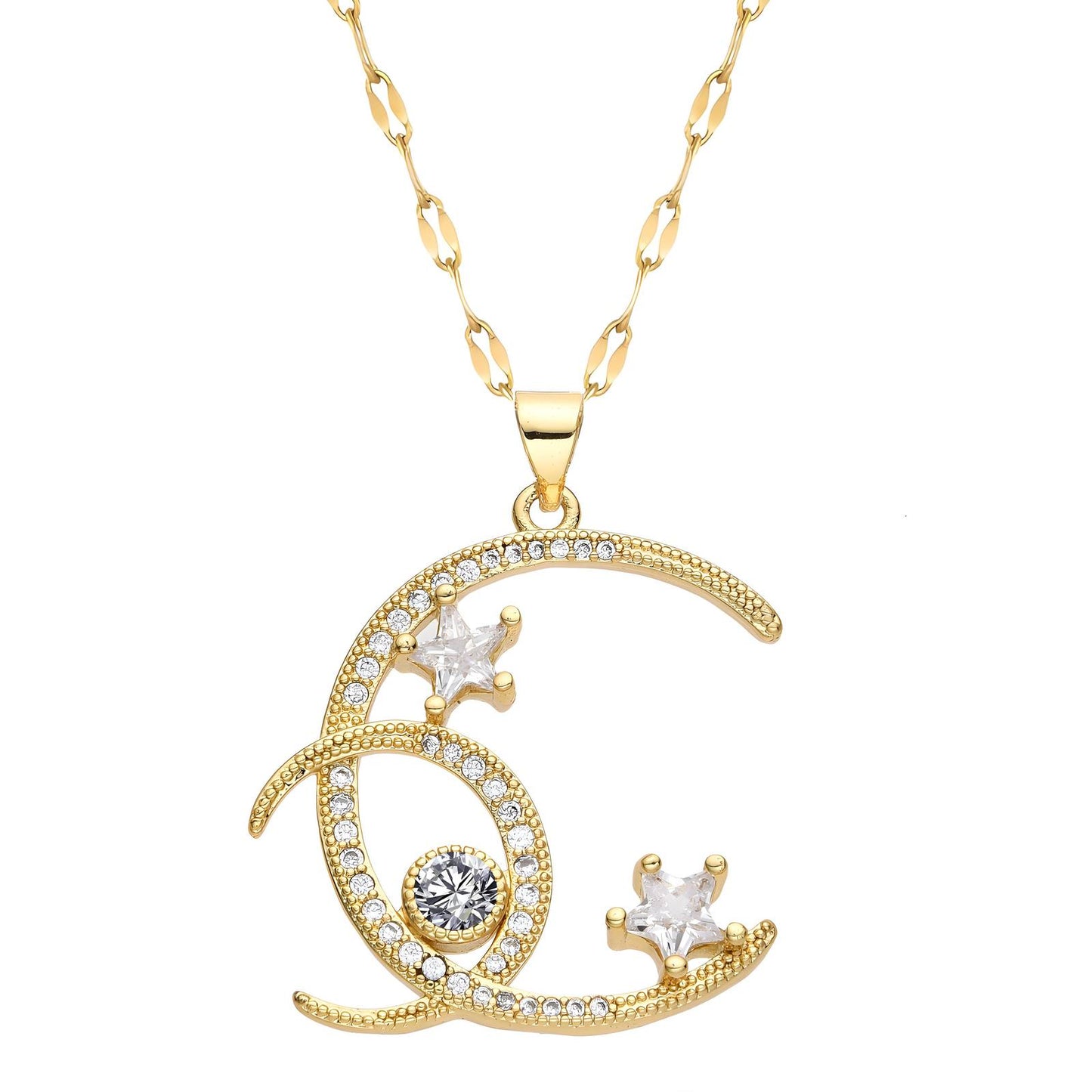 18K gold plated Stars necklace, Intensity