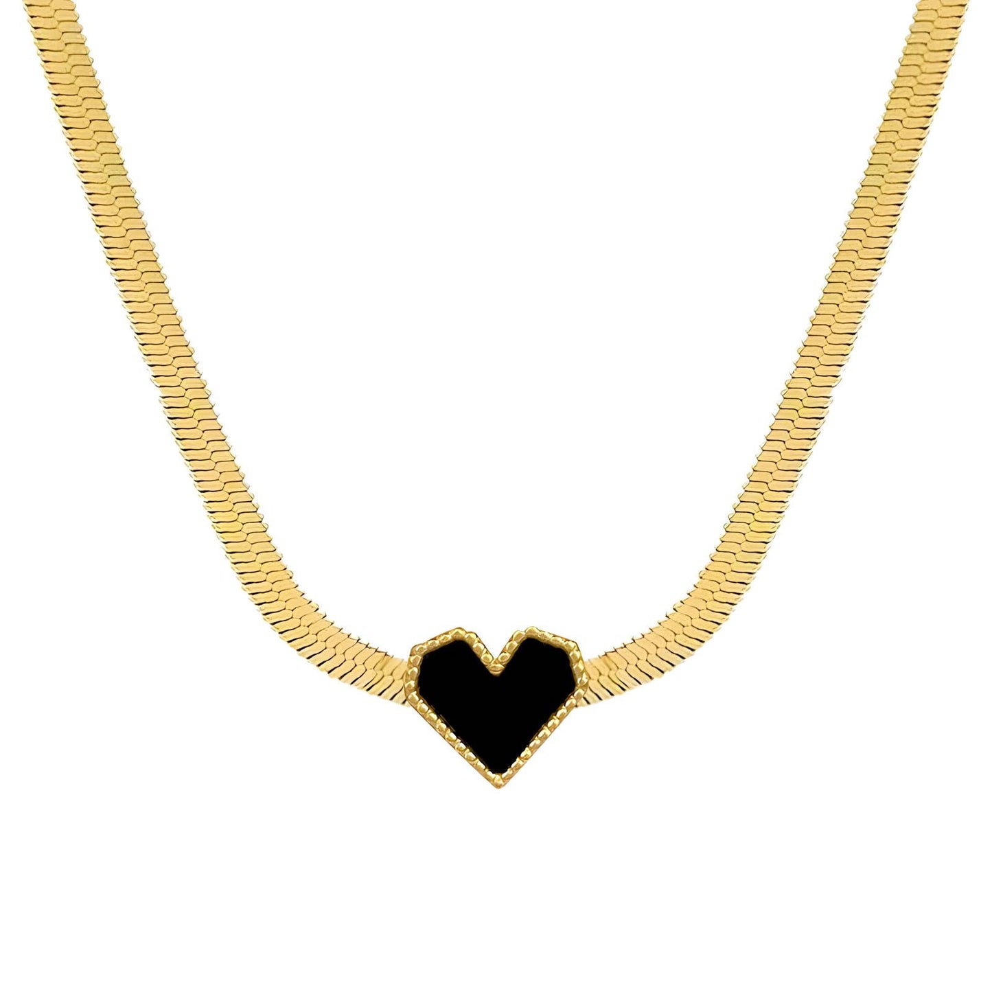 18K gold plated Stainless steel Hearts necklace, Intensity