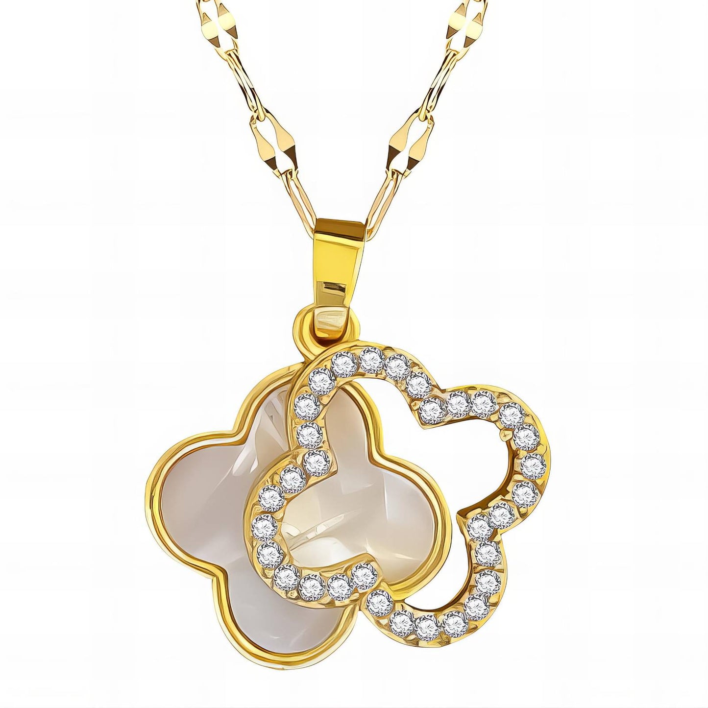 18K gold plated Four-leaf clover necklace, Intensity