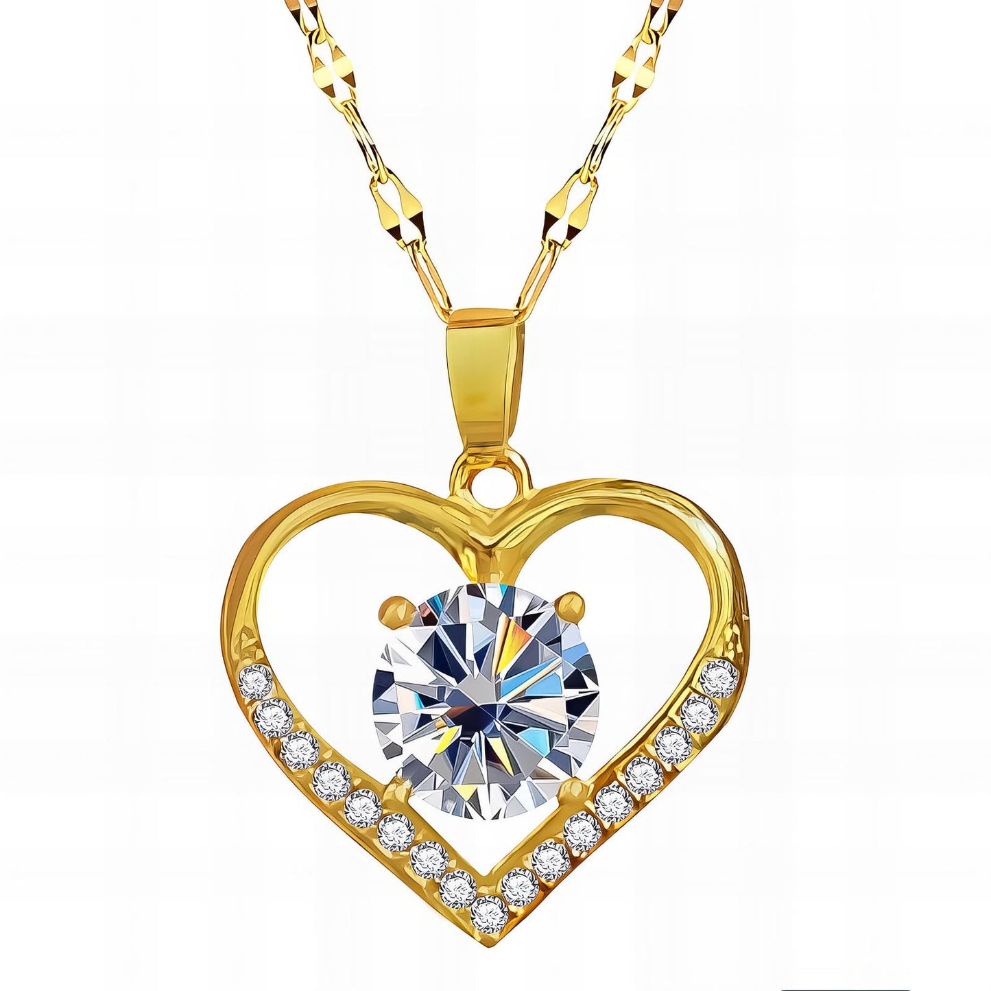 18K gold plated Heart necklace, Intensity