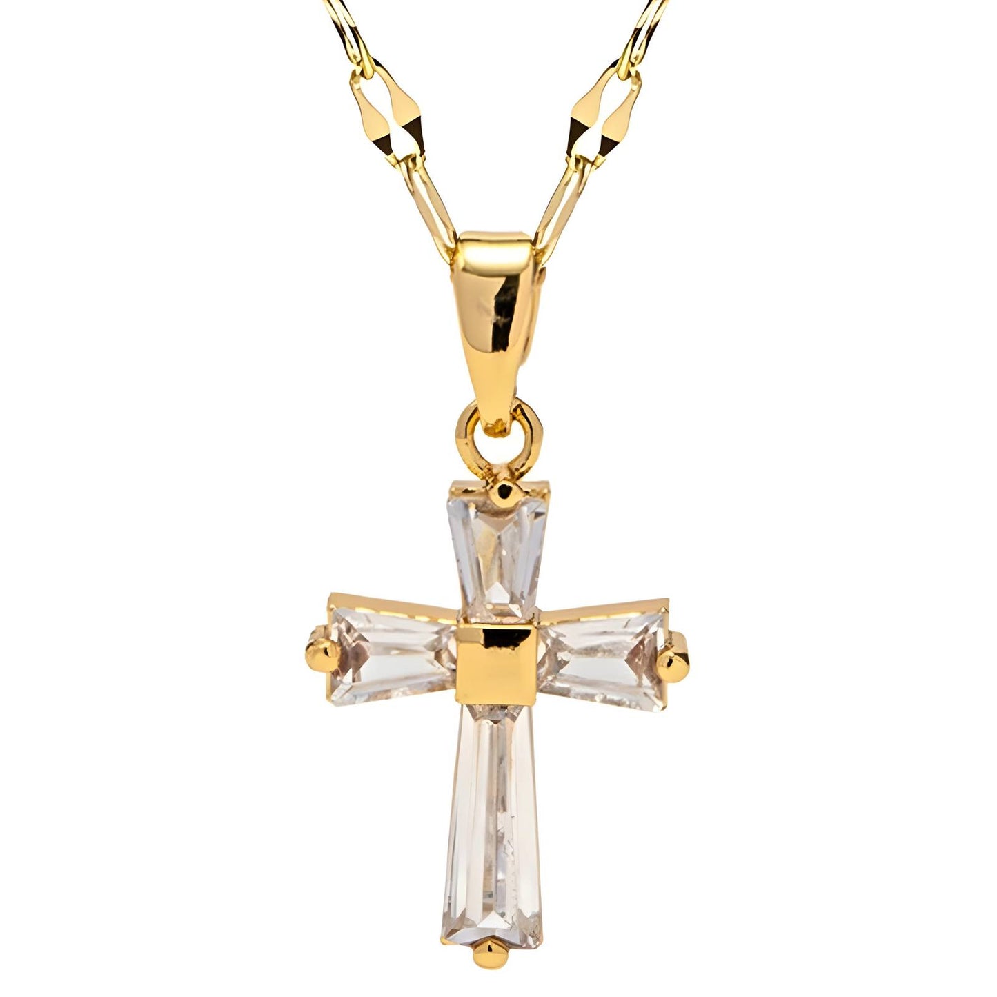 18K gold plated Crosses necklace, Intensity