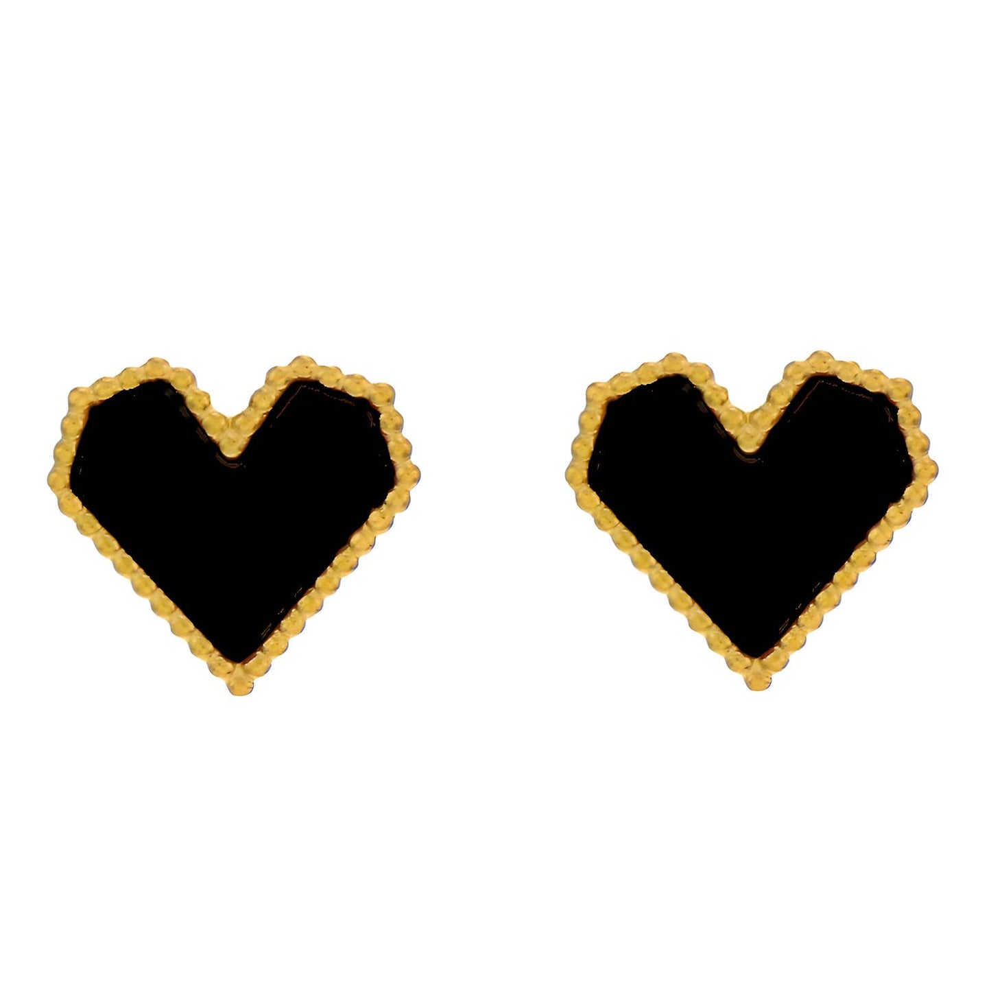 18K gold plated Stainless steel Hearts earrings, Intensity