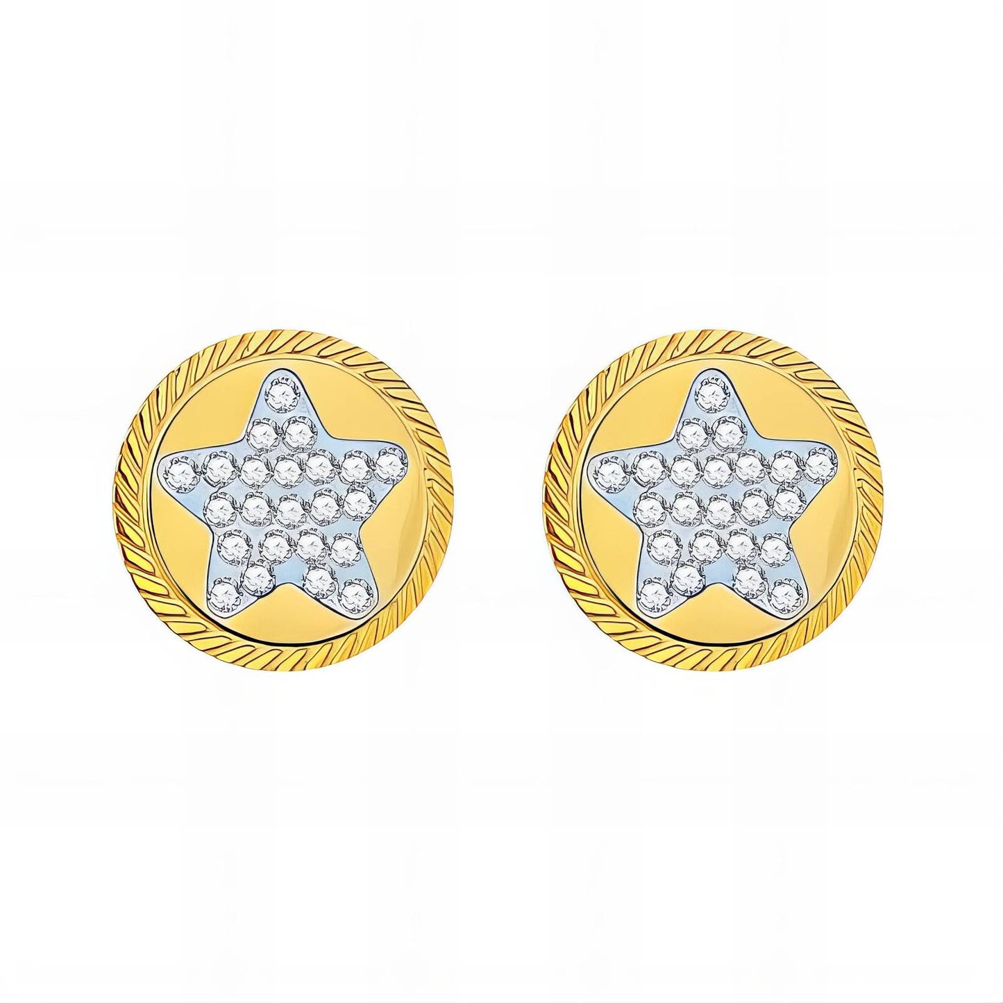 18K gold plated Stainless steel Stars earrings, Intensity