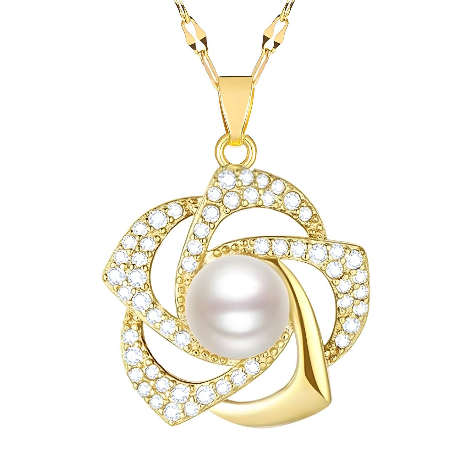 18K gold plated Flower necklace, Intensity