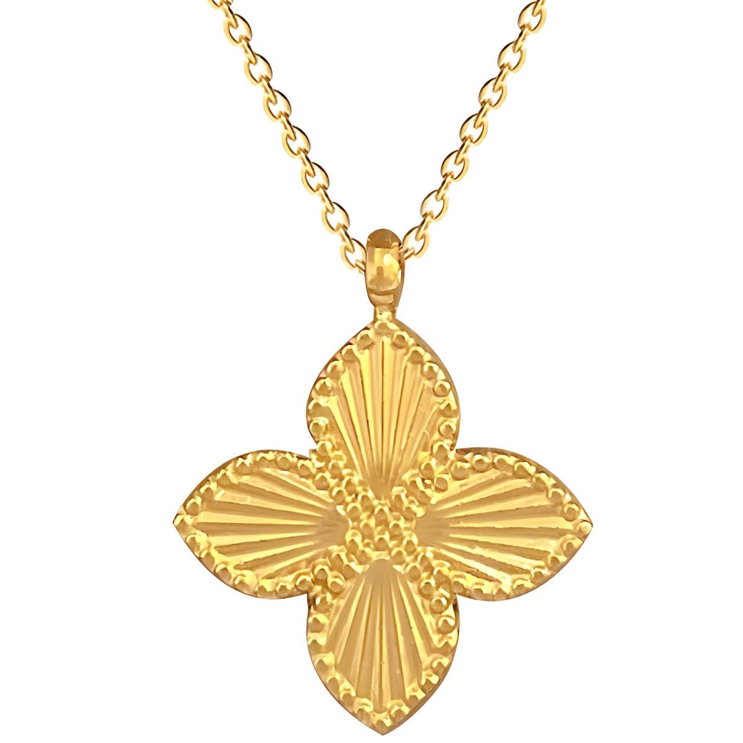 18K gold plated Stainless steel Flower necklace, Intensity