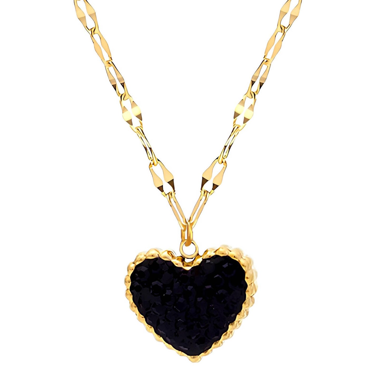 18K gold plated Stainless steel Heart necklace, Intensity