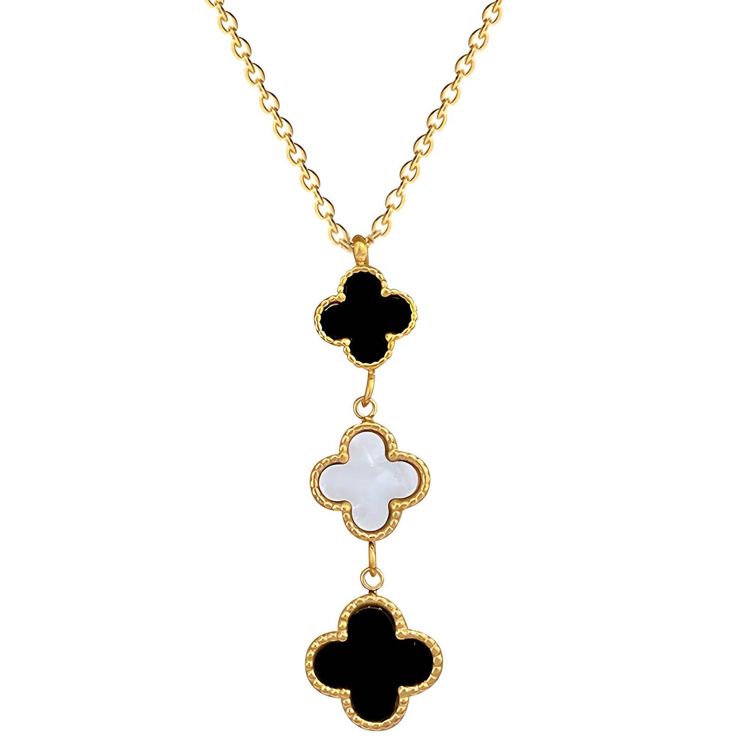 18K gold plated Stainless steel Four-leaf clover necklace, Intensity