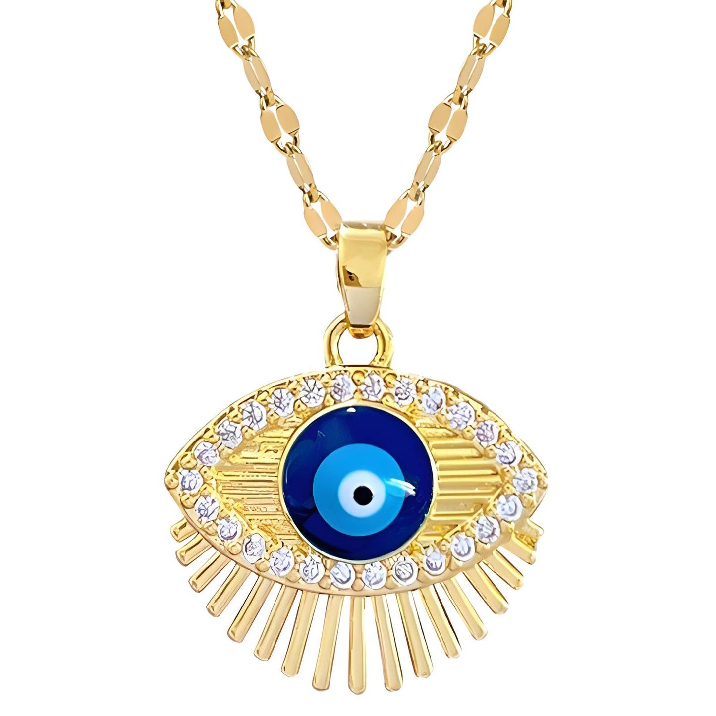 18K gold plated Evil Eyes necklace, Intensity
