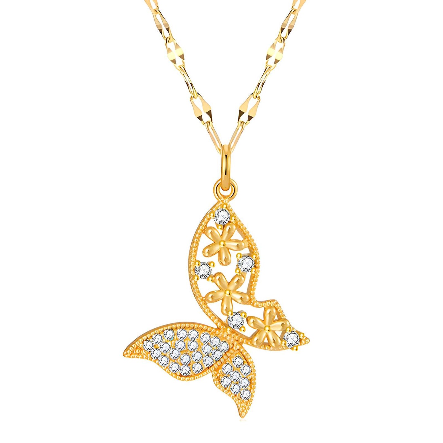 18K gold plated Butterfly necklace, Intensity