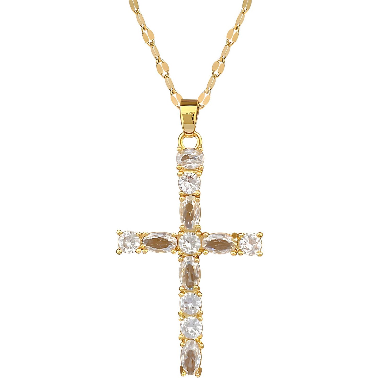 18K gold plated Crosses necklace, Intensity