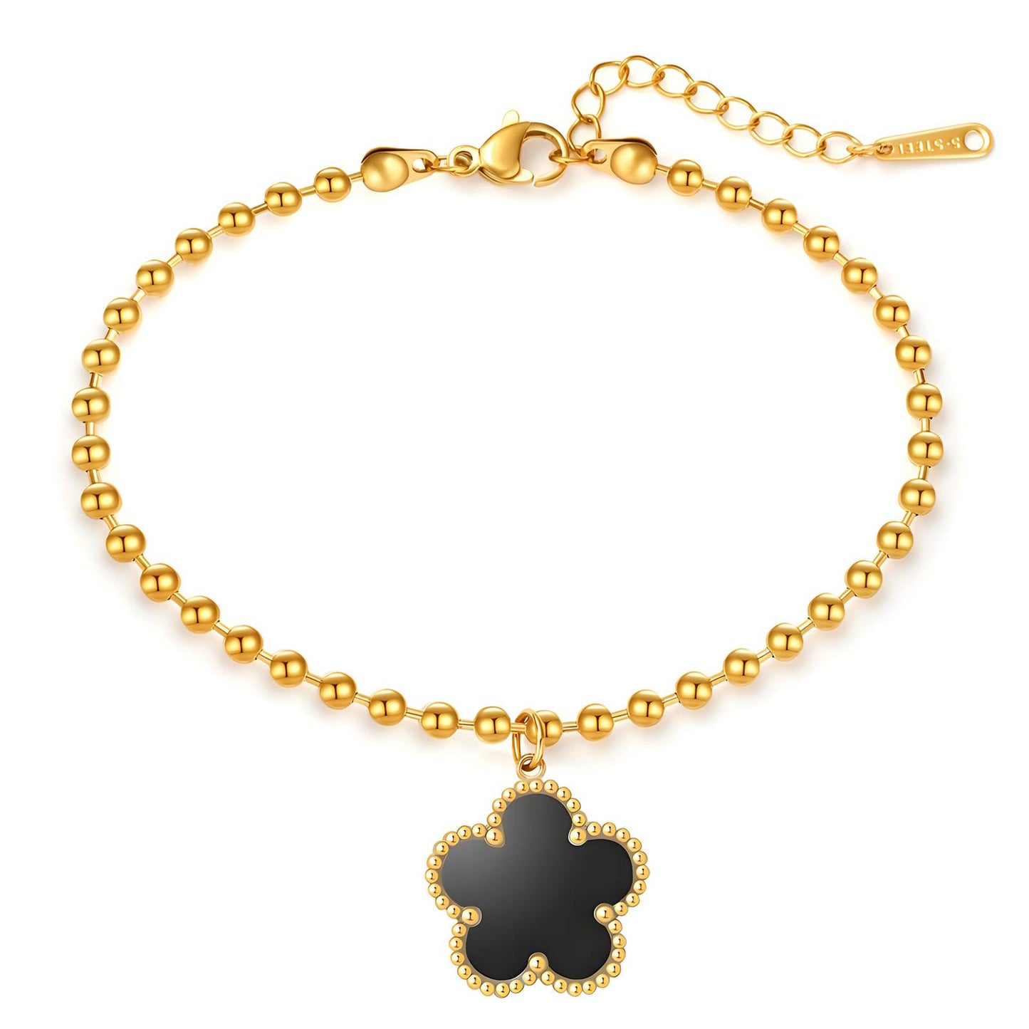 18K gold plated Stainless steel Flowers bracelet, Intensity