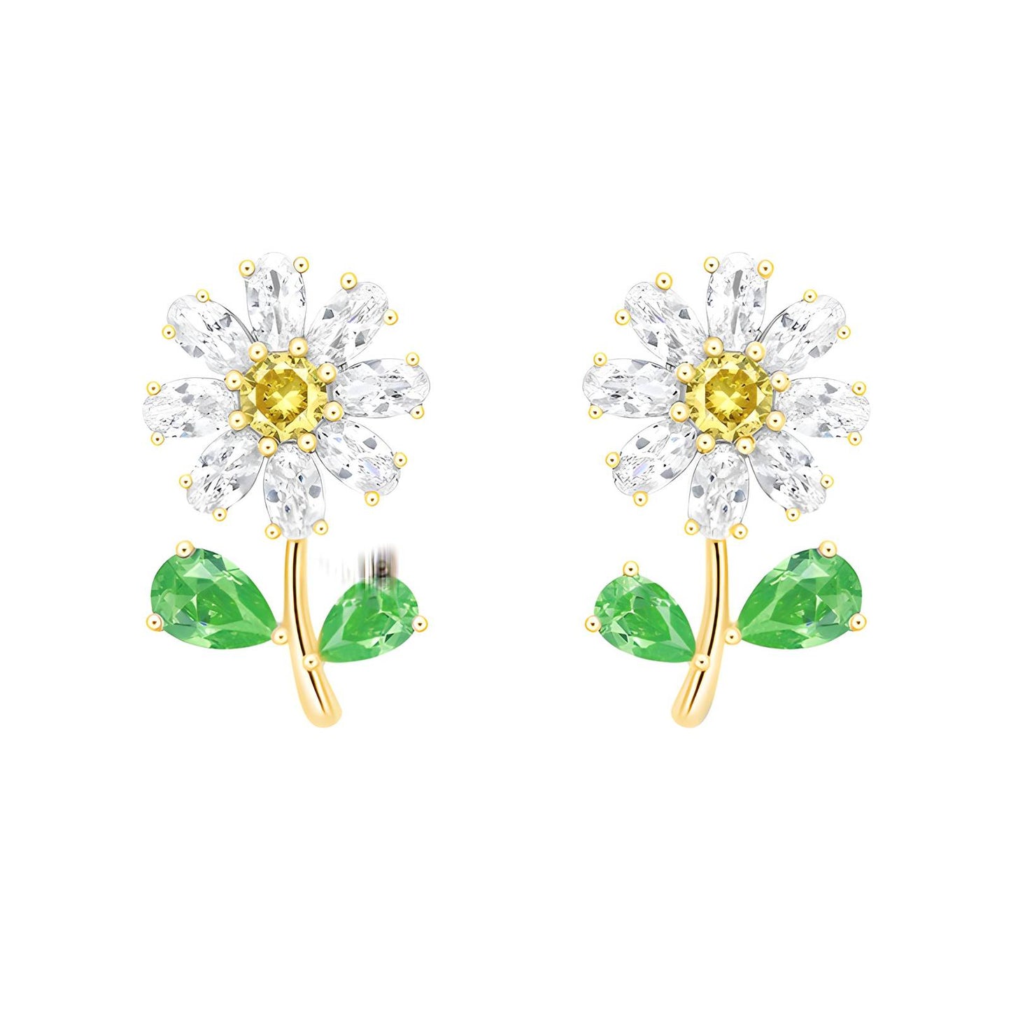 18K gold plated Brass Flowers earrings, Intensity