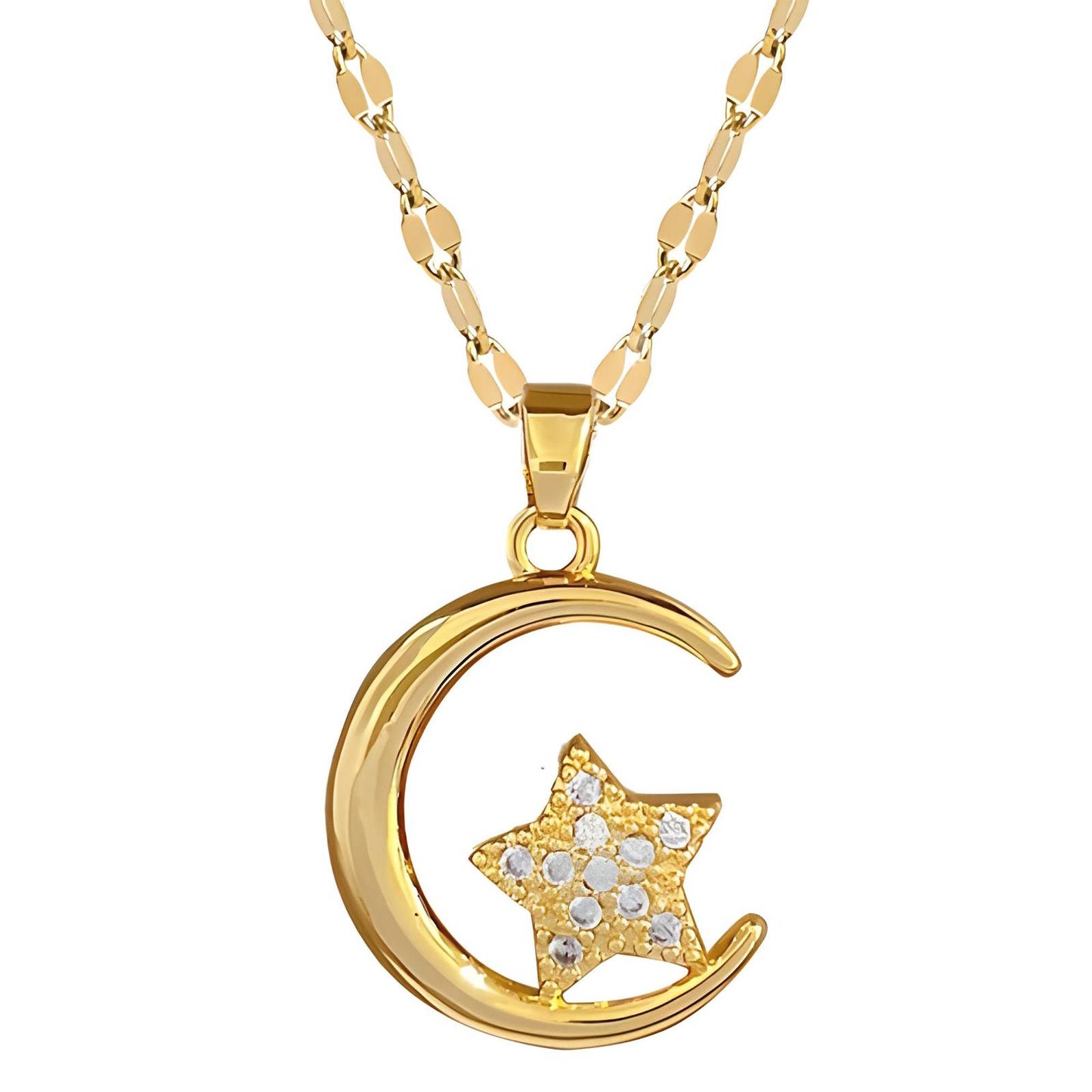 18K gold plated Crescent necklace, Intensity
