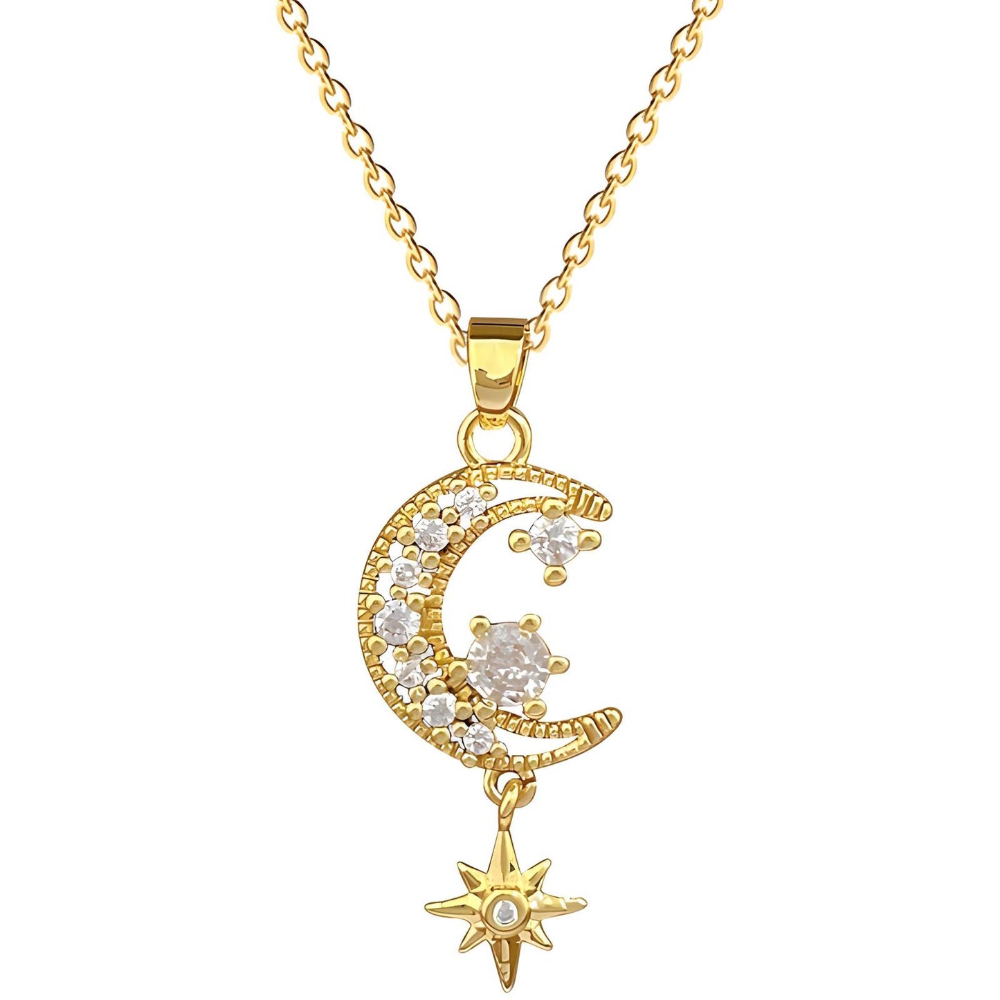 18K gold plated Crescent necklace, Intensity