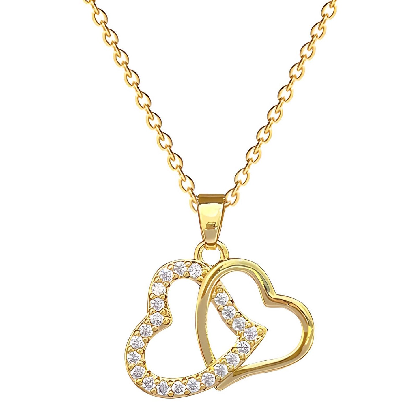 18K gold plated Hearts necklace, Intensity
