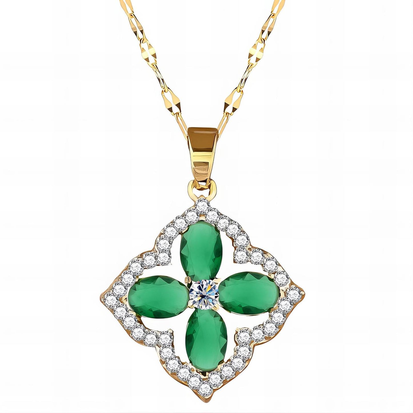 18K gold plated Flower necklace, Intensity