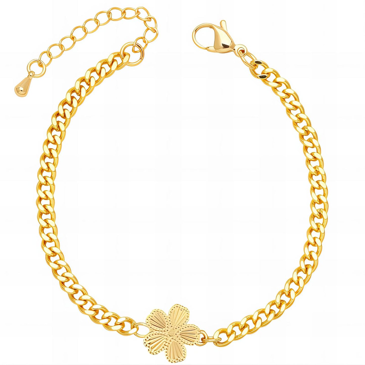 18K gold plated Stainless steel Flower bracelet, Intensity