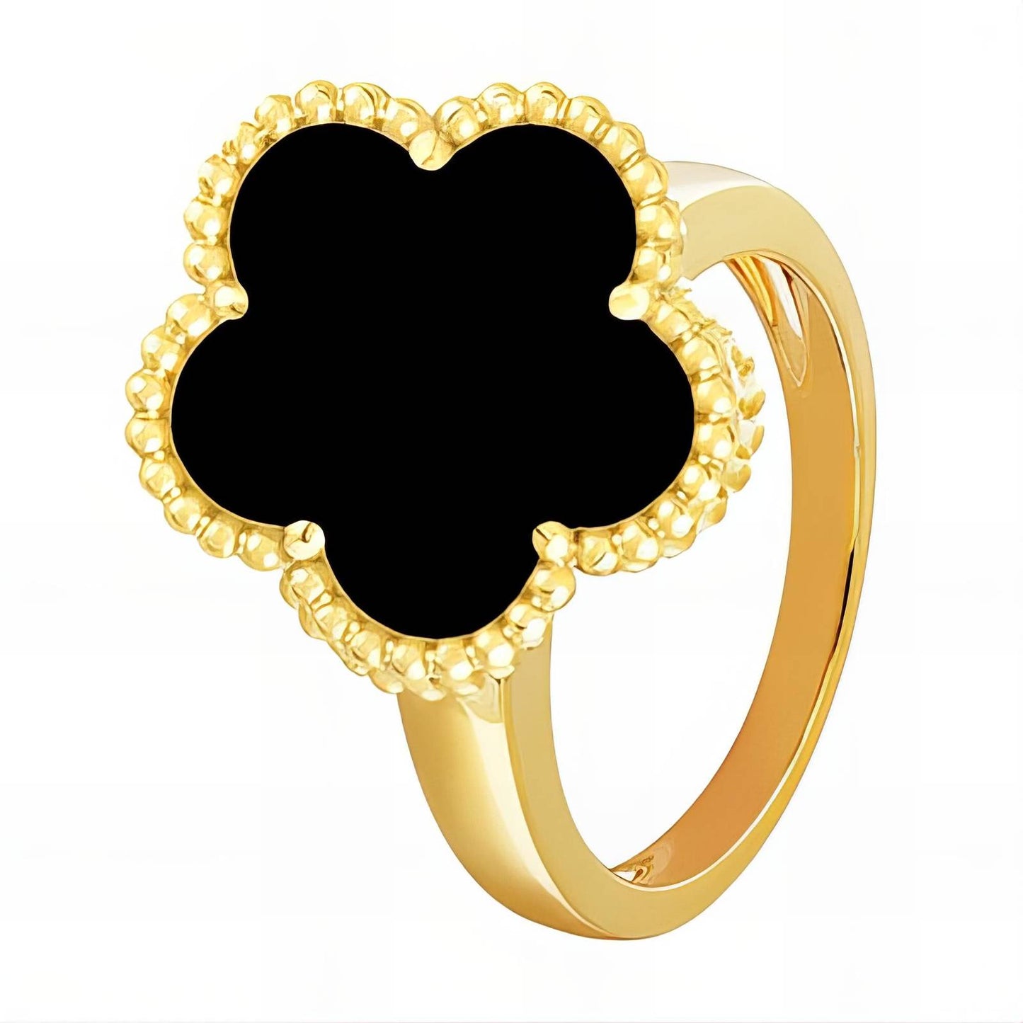 18K gold plated Stainless steel Flower finger ring, Intensity