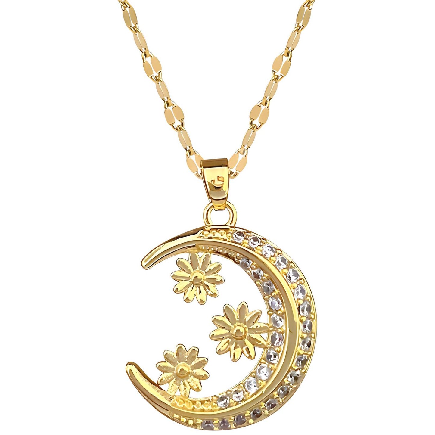 18K gold plated Crescent necklace, Intensity