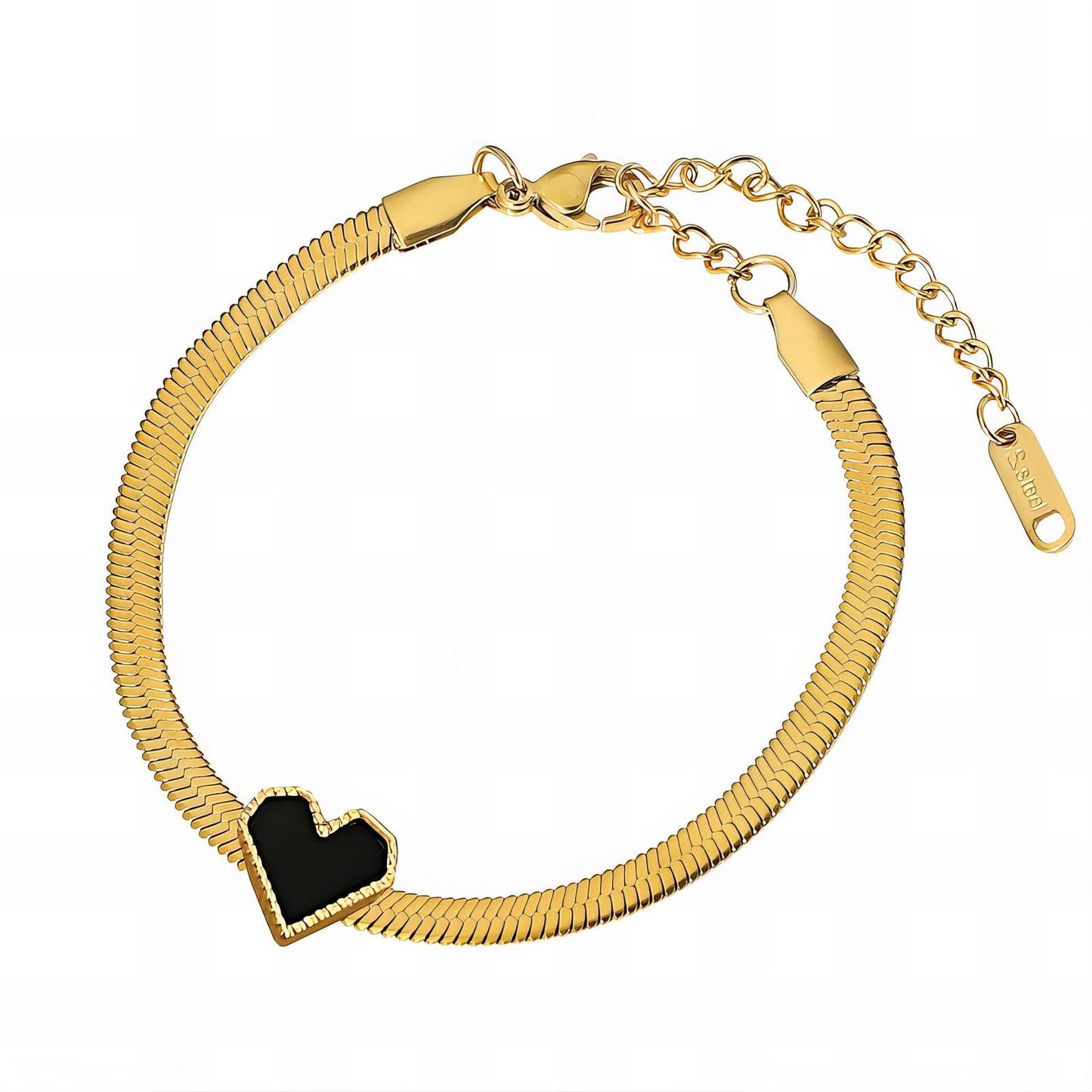 18K gold plated Stainless steel Heart bracelet, Intensity