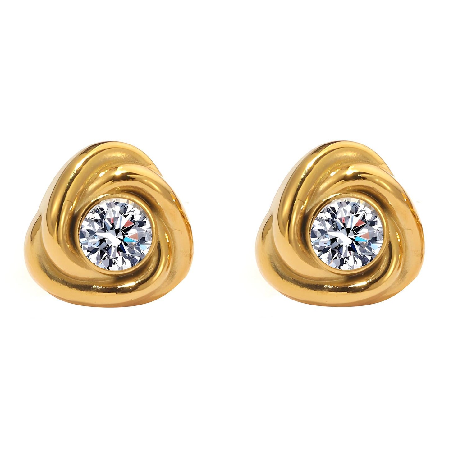 18K gold plated Stainless steel Flowers earrings, Intensity