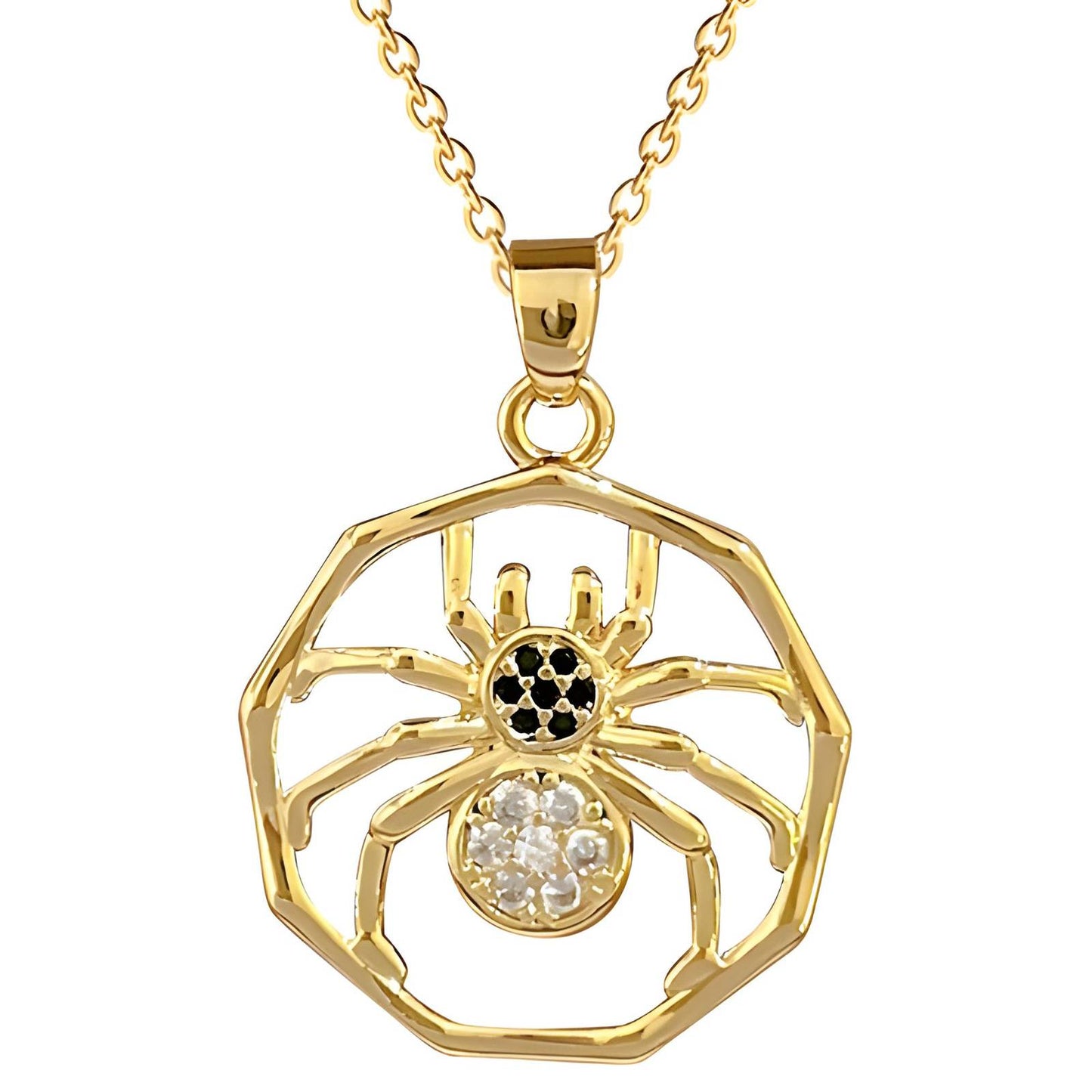 18K gold plated Spider necklace, Intensity