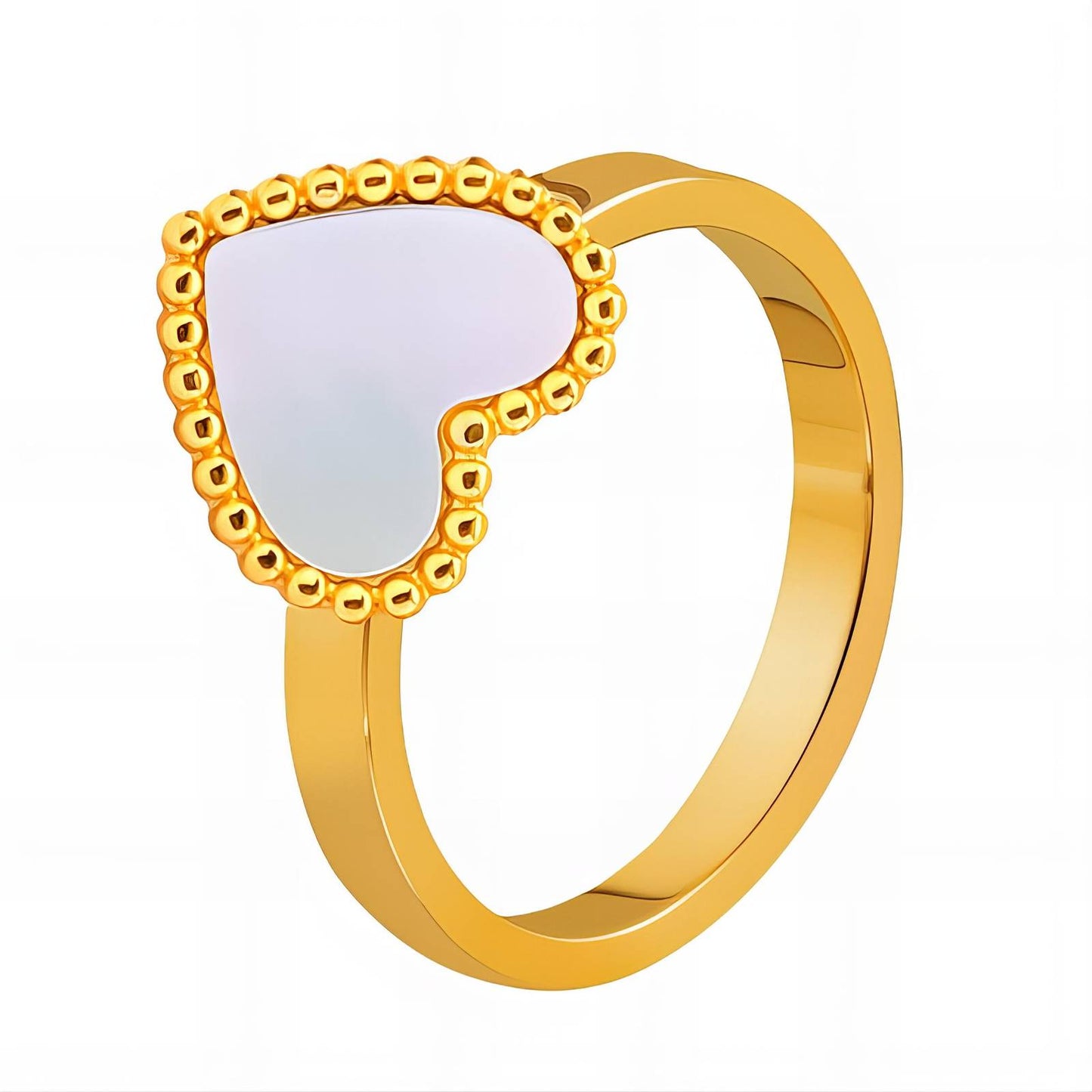 18K gold plated Stainless steel Heart finger ring, Intensity
