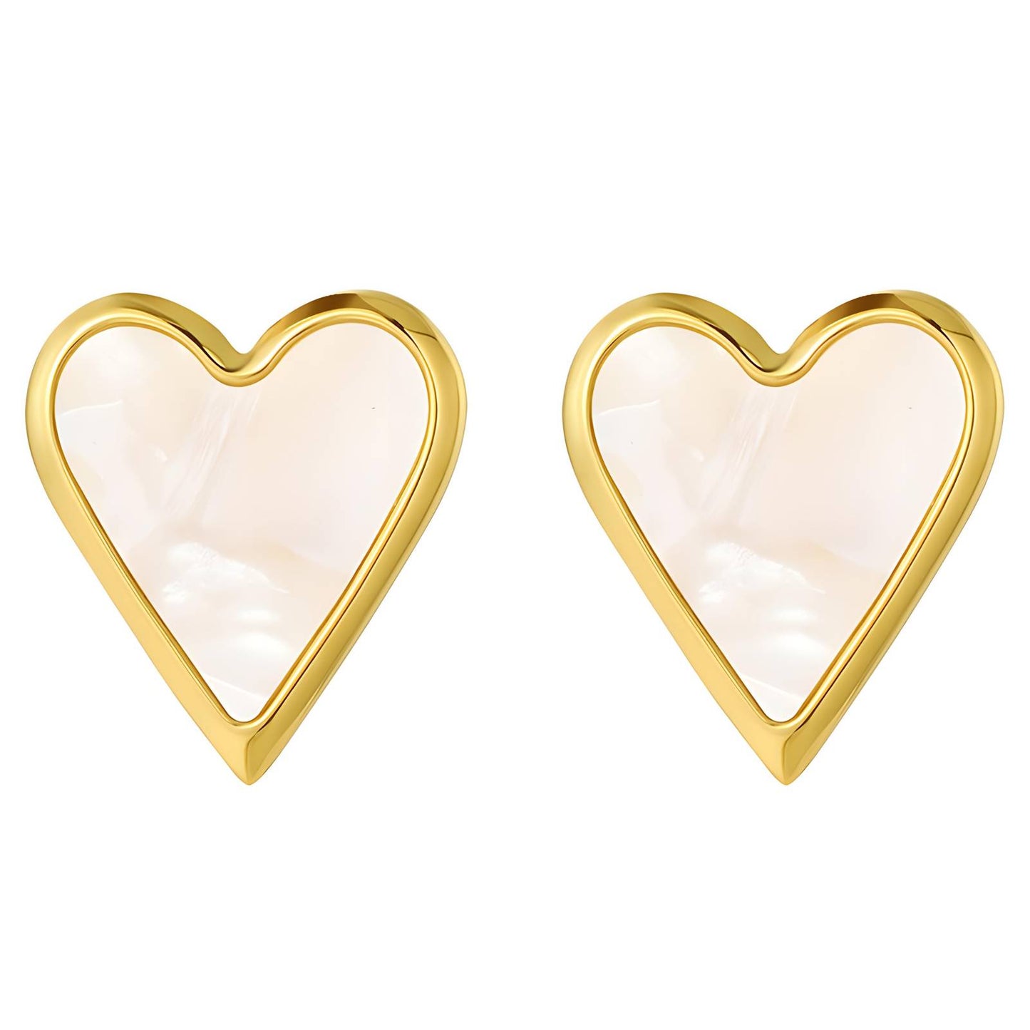 18K gold plated Stainless steel Hearts earrings, Intensity