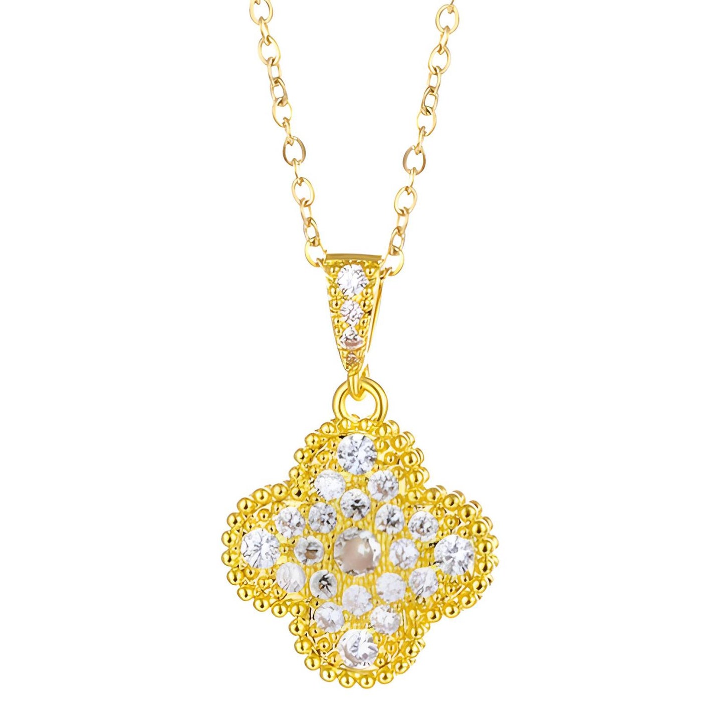 18K gold plated Four-leaf clover necklace, Intensity