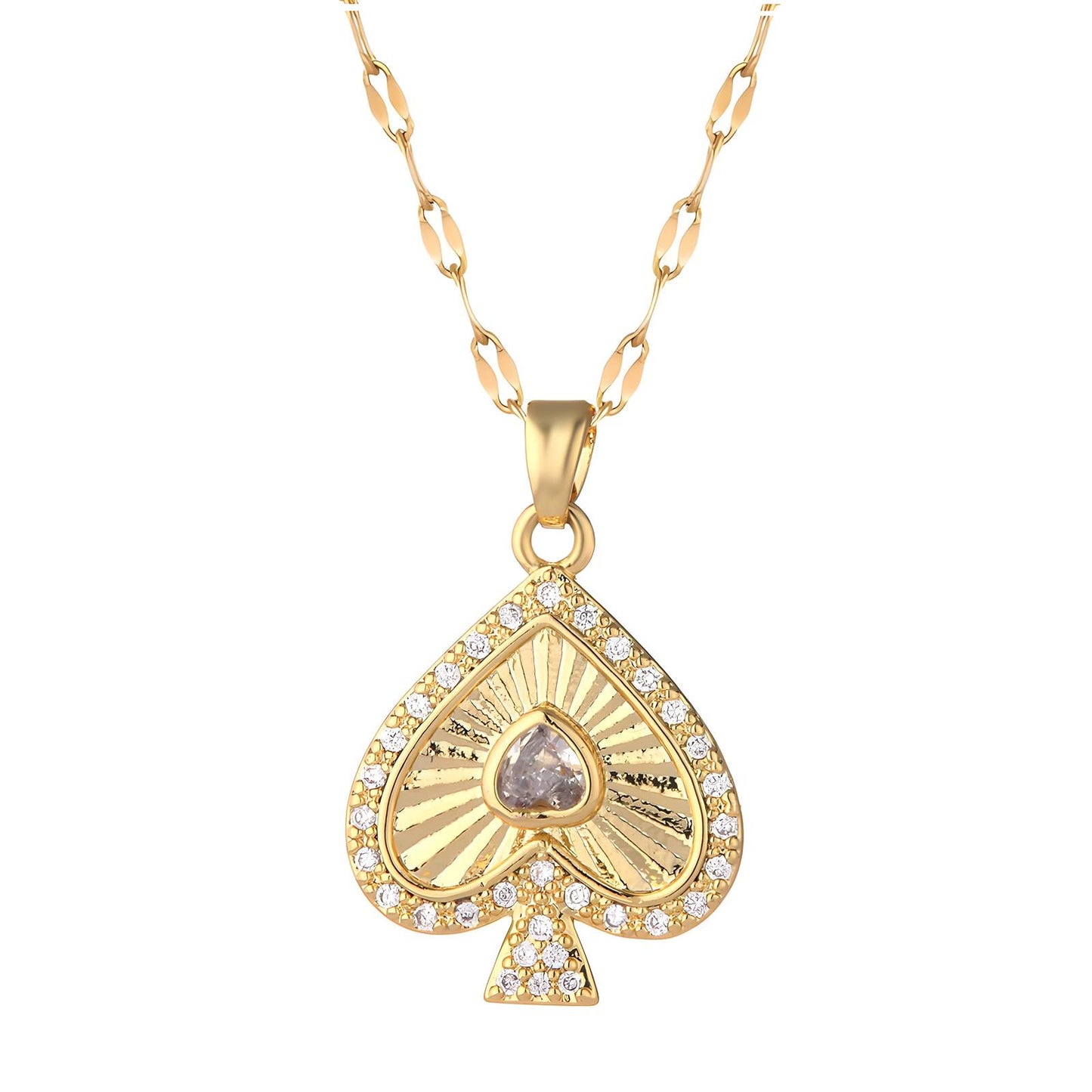 18K gold plated Heart necklace, Intensity