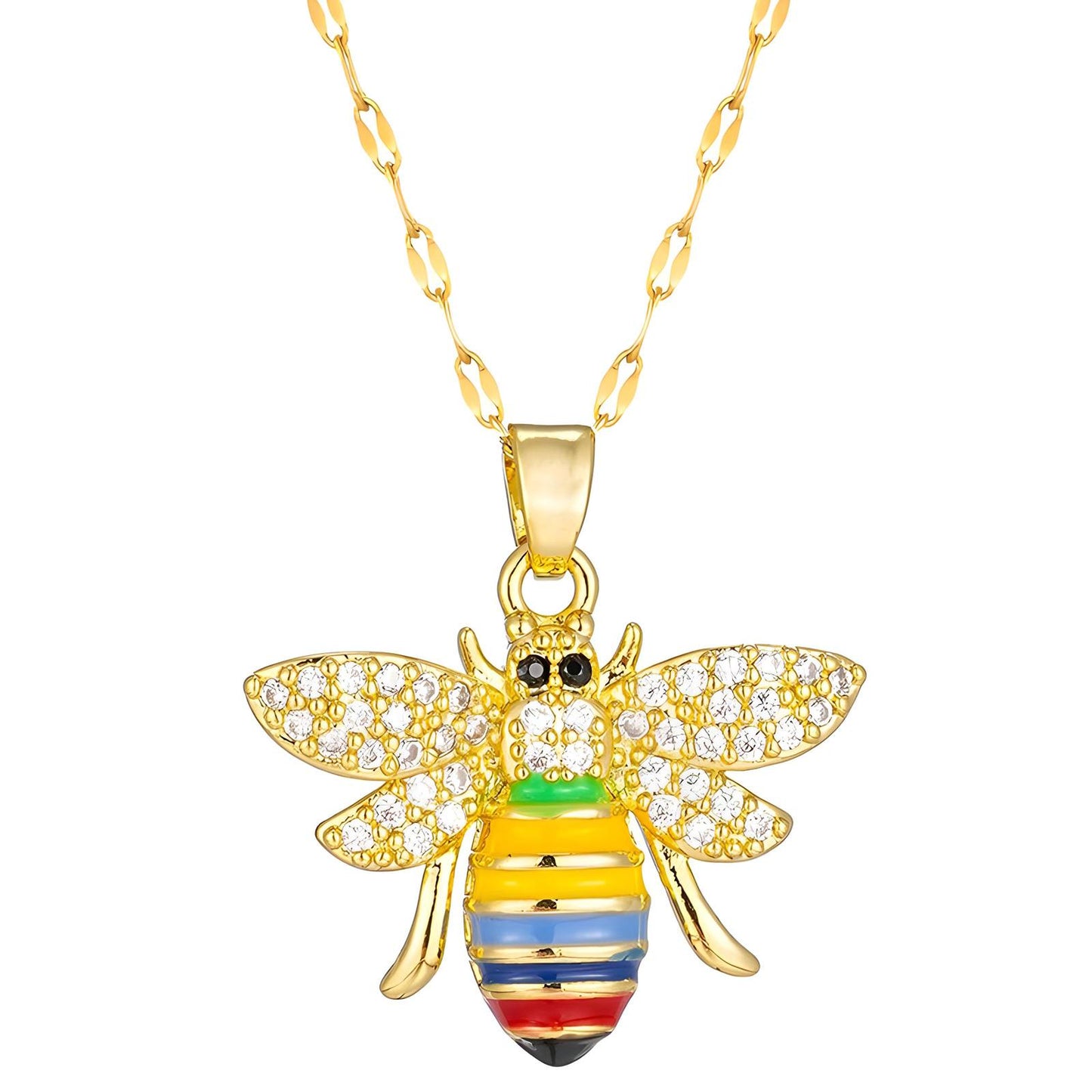 18K gold plated Bee necklace, Intensity