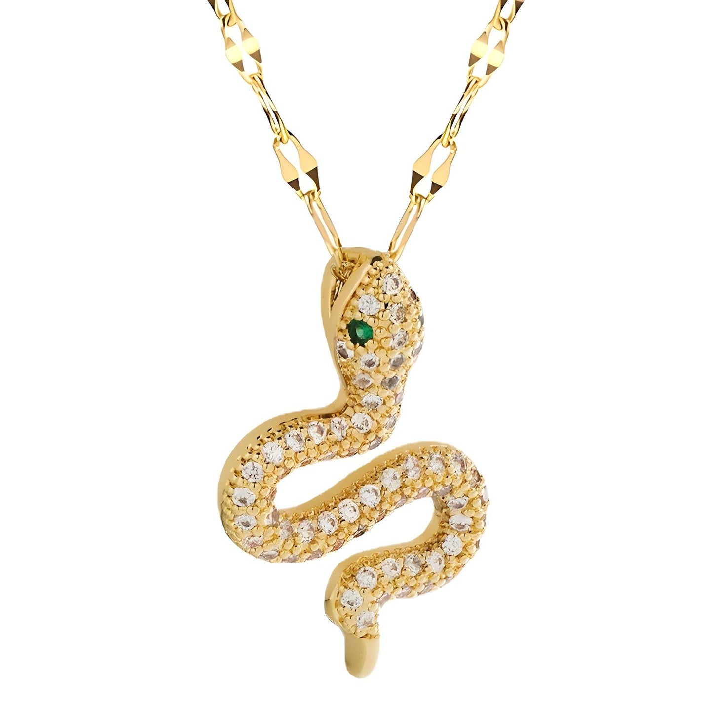 18K gold plated Snake necklace, Intensity