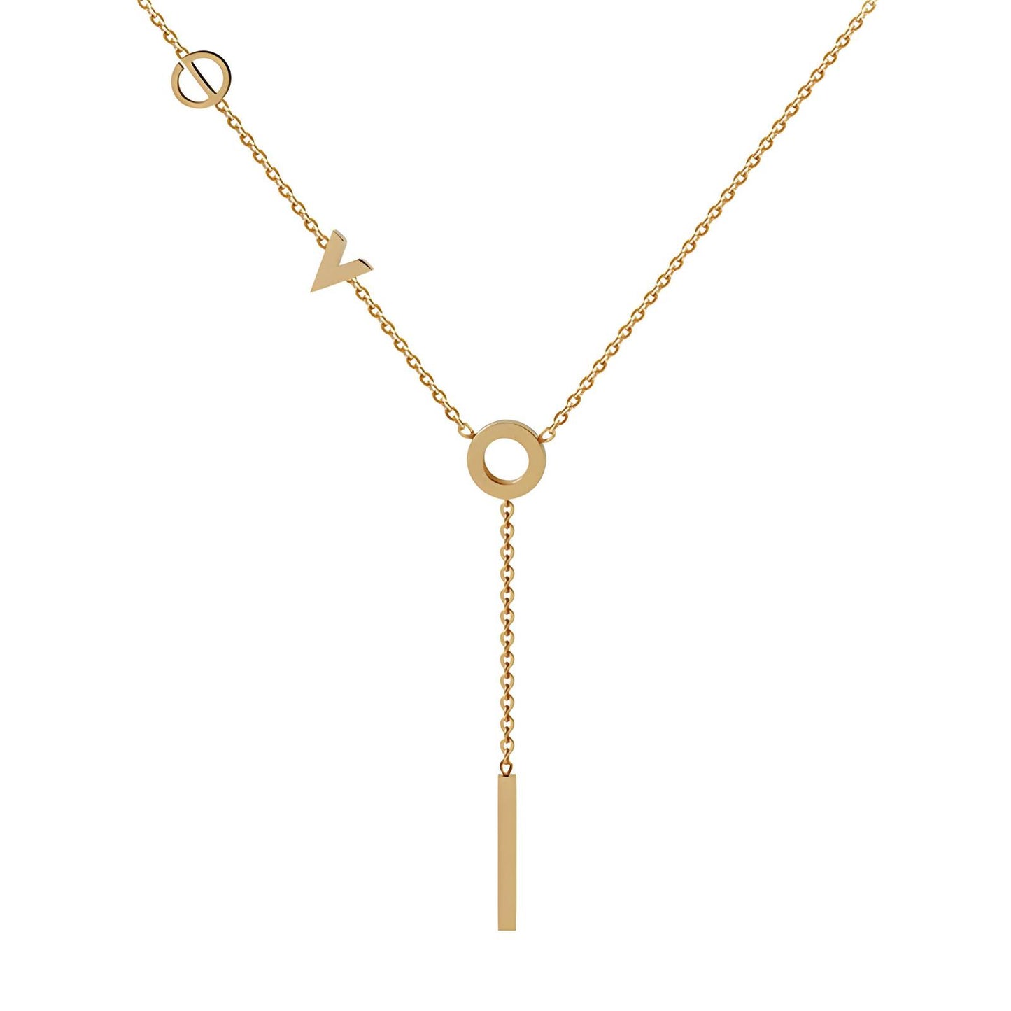 18K gold plated Letters necklace, Intensity