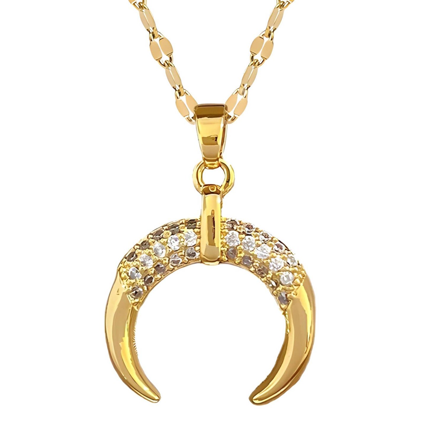 18K gold plated Crescent necklace, Intensity