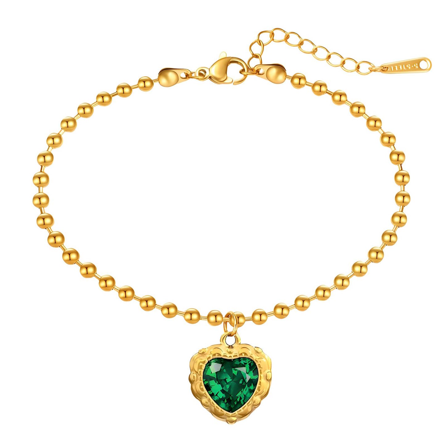 18K gold plated Stainless steel Heart bracelet, Intensity