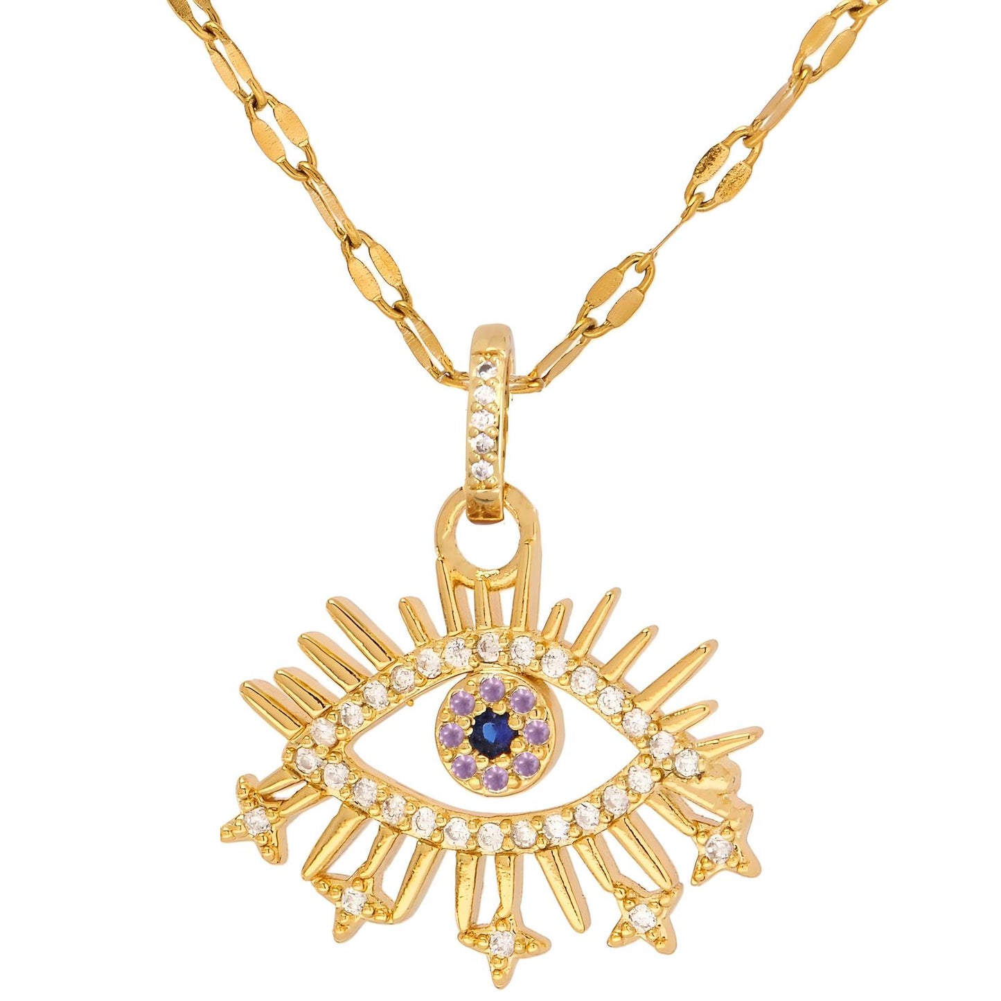 18K gold plated Evil Eye necklace, Intensity