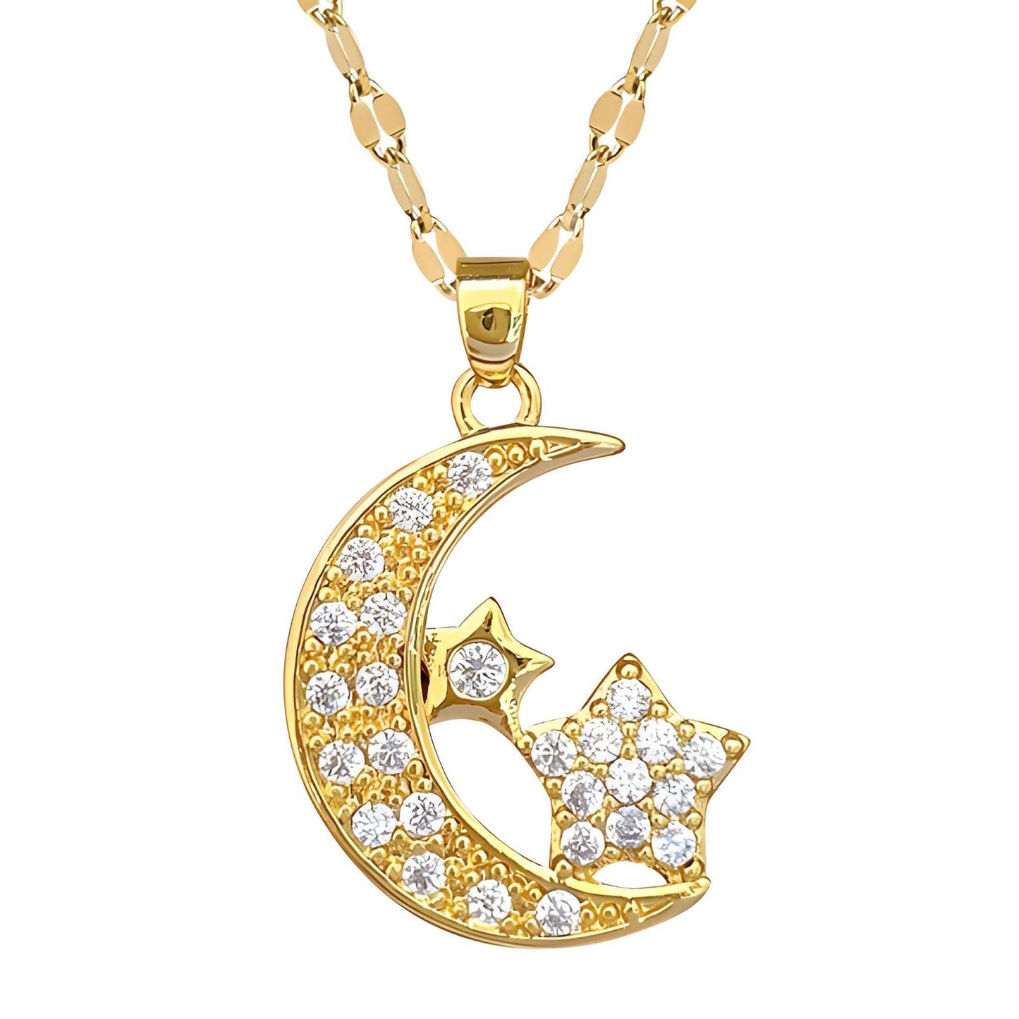 18K gold plated Stars necklace, Intensity